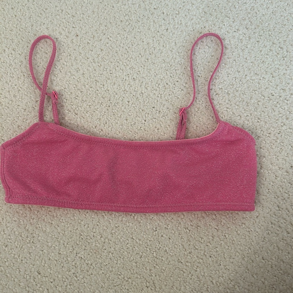 Pink triangl bathing suit top